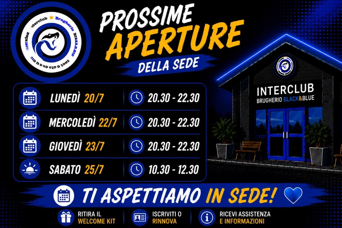 Prossime aperture della sede di questa settimana!